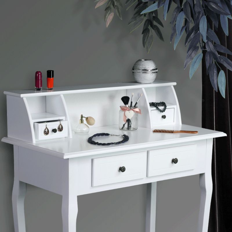 Toaletný stolík/toaletka biela MDF