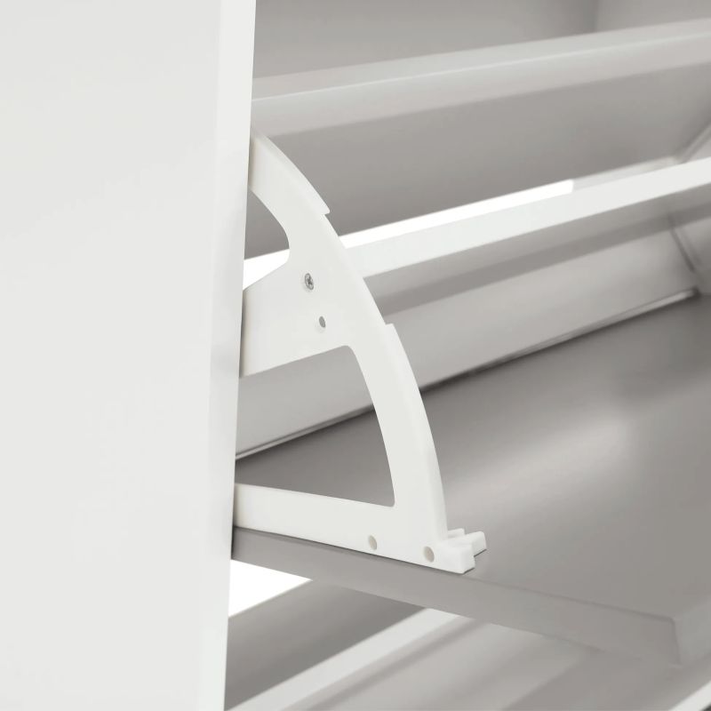 Botník s výklopnými šuplíkmi, 3-radový, sivá-biela