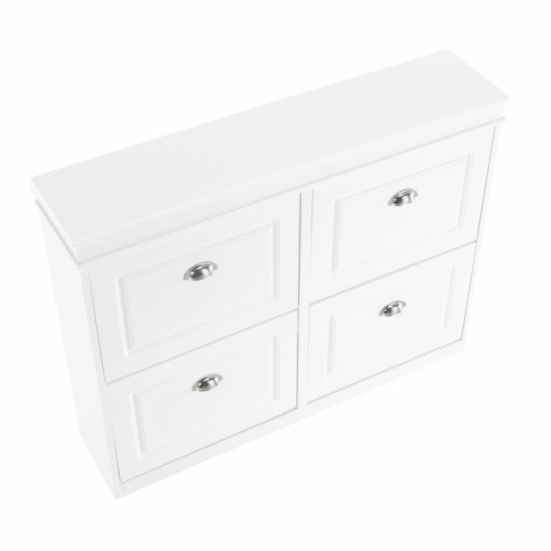 Botník so štyrmi výklopnými šuplíkmi, biela