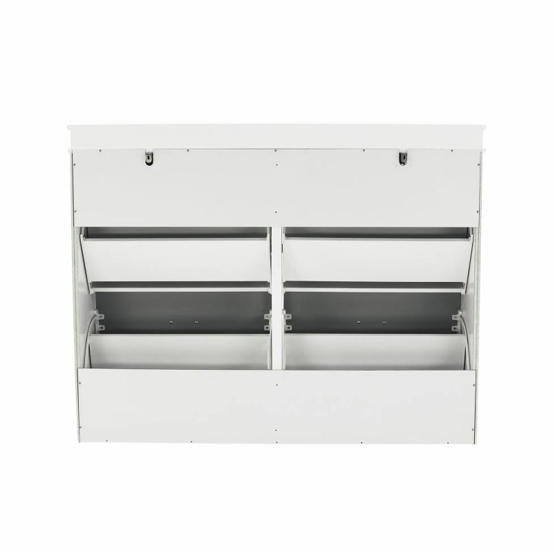 Botník so štyrmi výklopnými šuplíkmi, sivá-biela