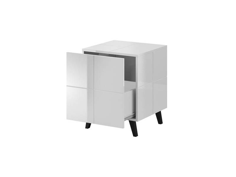 Set nočných stolíkov v lesku, biely