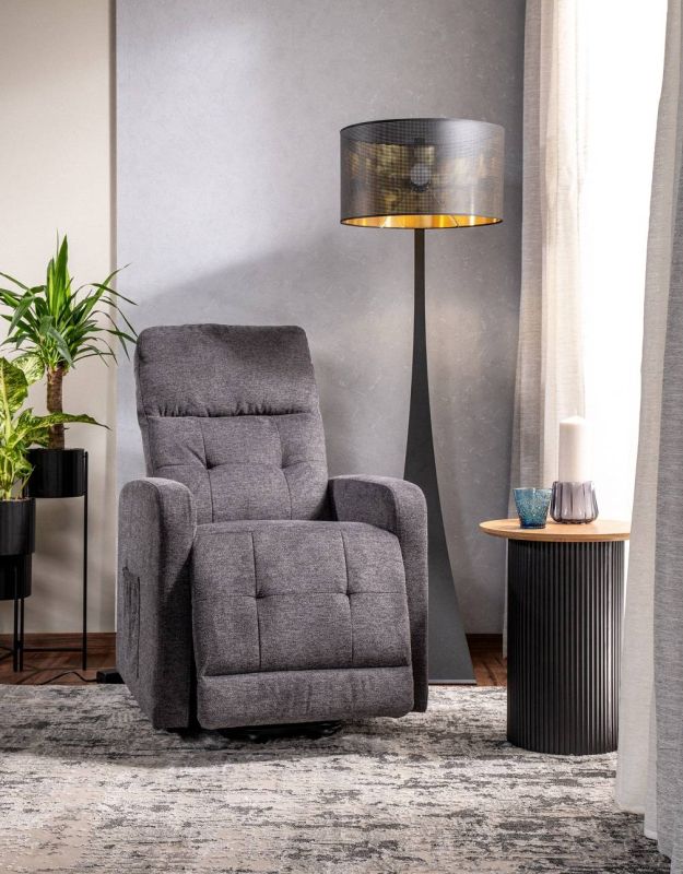 Elektrické elegantné polohovateľné kreslo, tmavo sivá brego 18