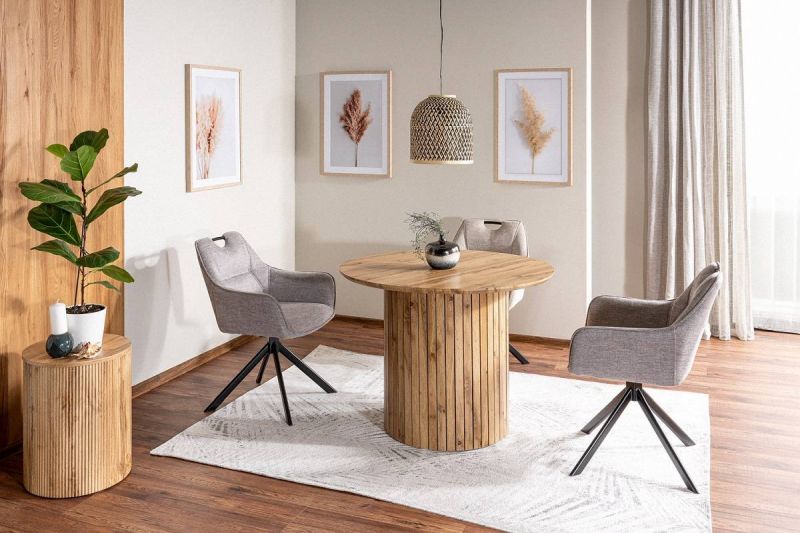 Luxusná jedálenská stolička, čierny mat-sivá 07