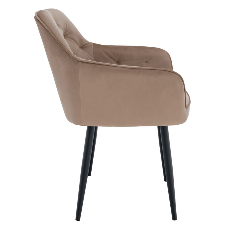 Dizajnové kreslo, svetlohnedá Velvet látka