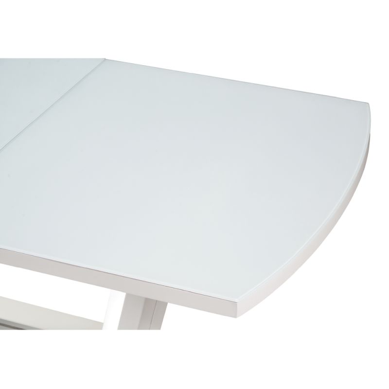 Jedálenský rozkladací stôl, biely lesk, 160-200 cm