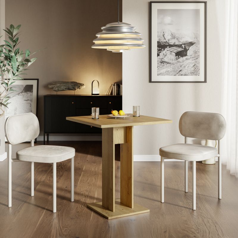 Malý štvorcový jedálenský stôl, dub artisan, 67,5 cm