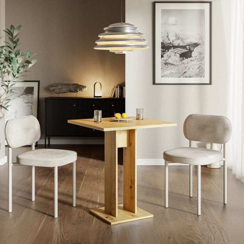 Malý štvorcový jedálenský stôl, dub wotan, 67,5 cm