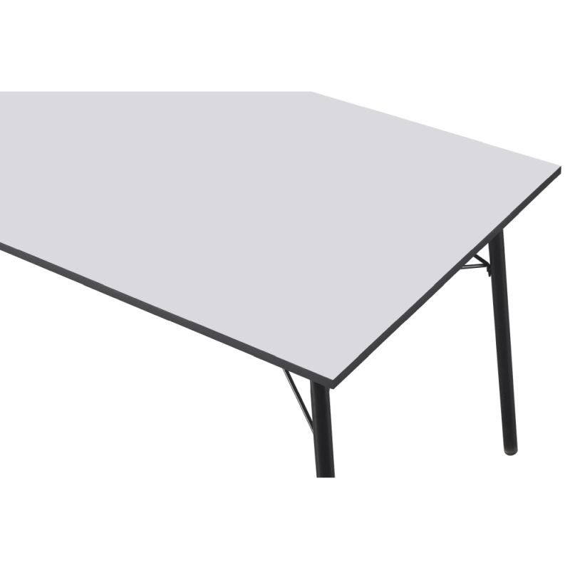 Jednoduchý a minimalistický jedálenský stôl, biela-čierna, 160 cm