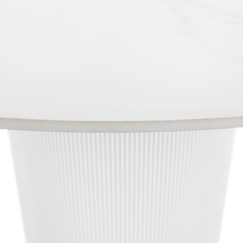 Jedálenský stôl, biely mramor-MDF, priemer 120 cm