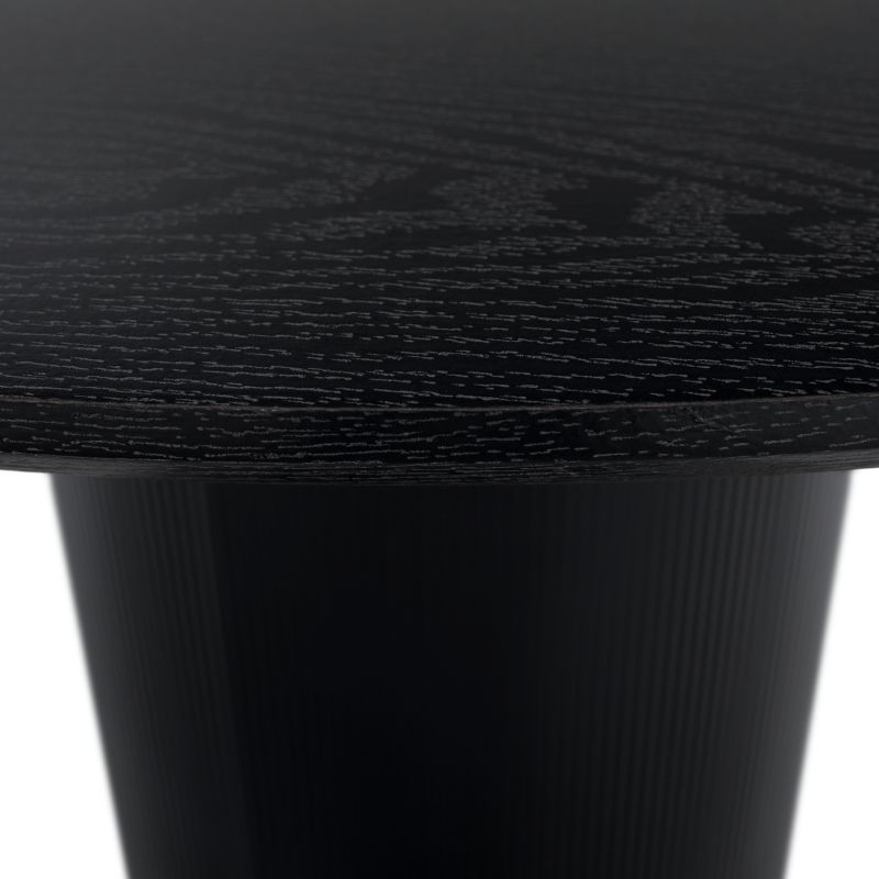 Jedálenský stôl, čierna MDF, priemer 120 cm