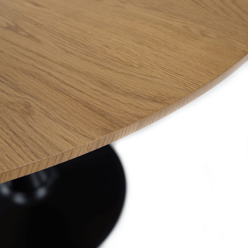 Jedálenský stôl s moderným dizajnom, dub-čierna, priemer 110 cm