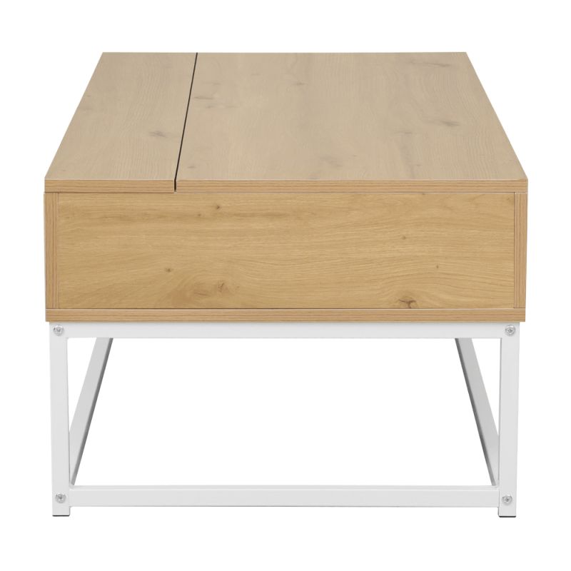 Výklopný konferenčný stolík, dub-biela