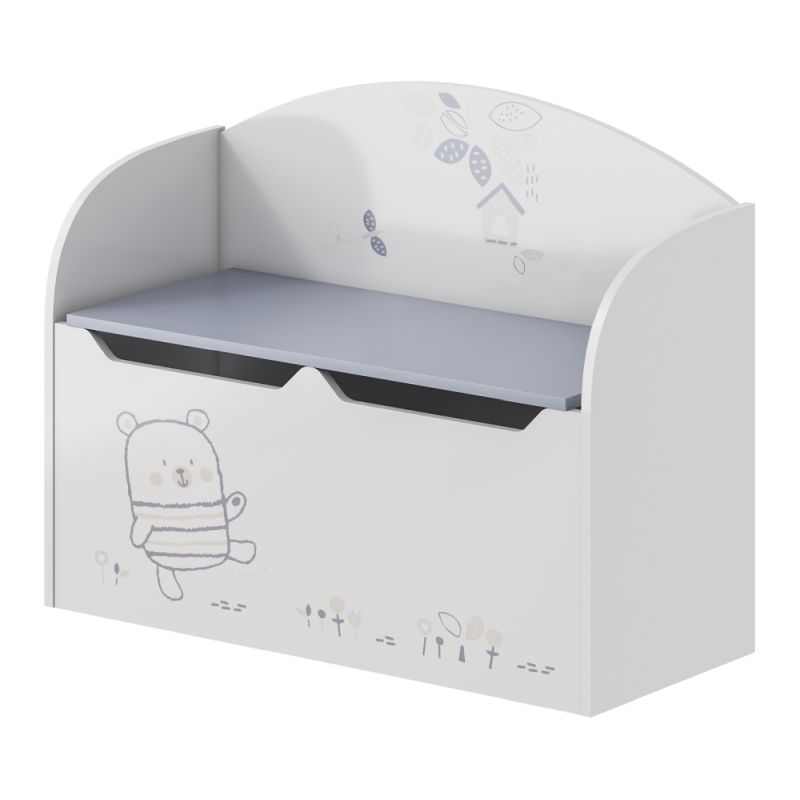 Truhlica na hračky s úložným priestorom, biela