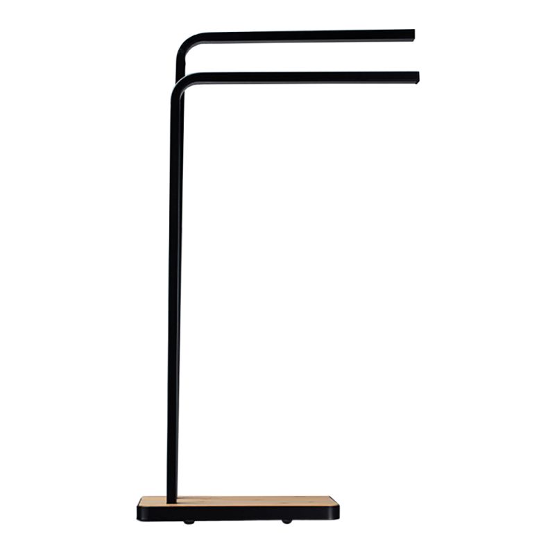 Dizajnový stojan na uteráky, bambus-čierny kov