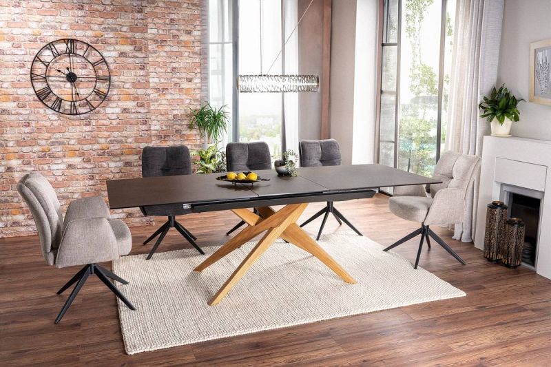 Jedálenská stolička s podrúčkami s elegantným vzhľadom, svetlo béžová 31