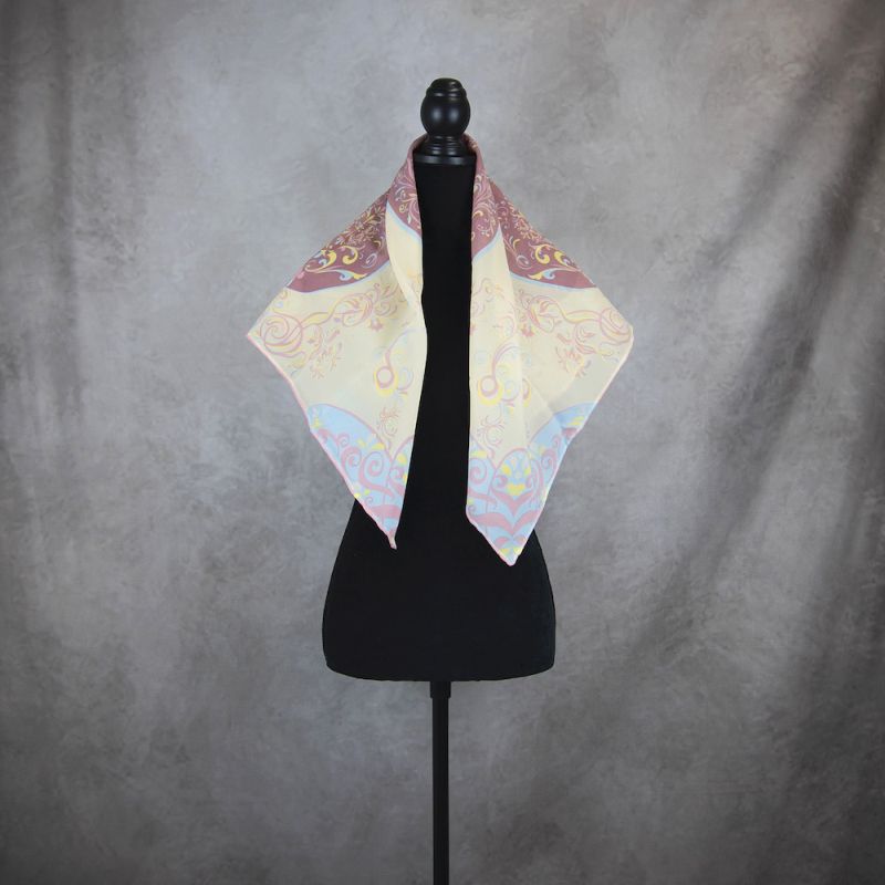 Hodvábna šatka ORNAMENT VZOR_1, 90 x 90cm, Made in SLOVAKIA