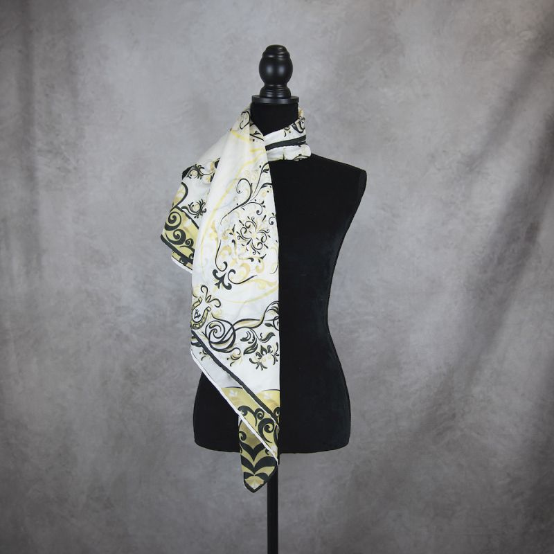 Hodvábna šatka ORNAMENT VZOR_3, 90 x 90cm, Made in SLOVAKIA