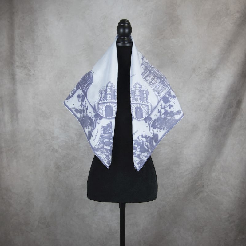 Exkluzívna hodvábna šatka SLOVENSKO LILAC, 90 x 90cm, Made in SLOVAKIA