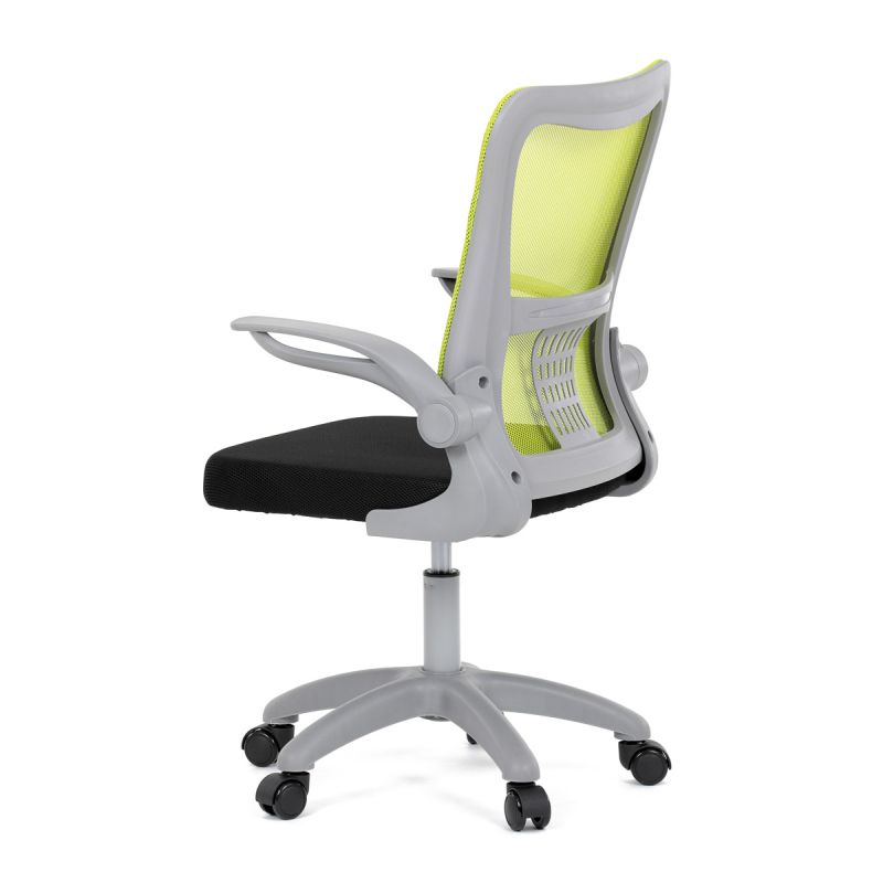 Kancelárska stolička, zelená sieťovina, šedý plast