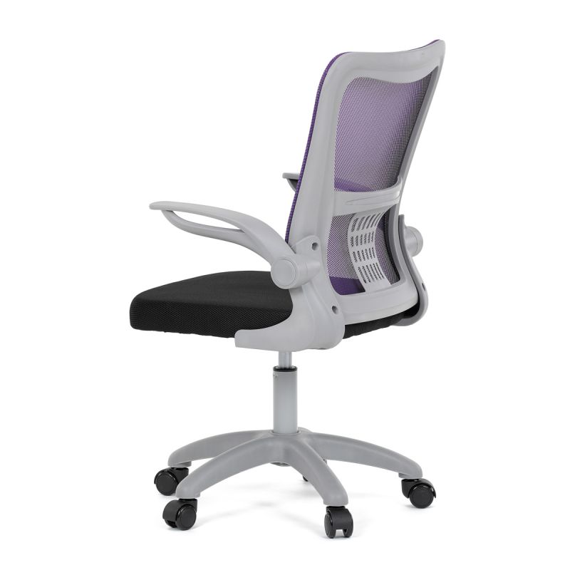 Kancelárska stolička, fialová sieťovina, šedý plast
