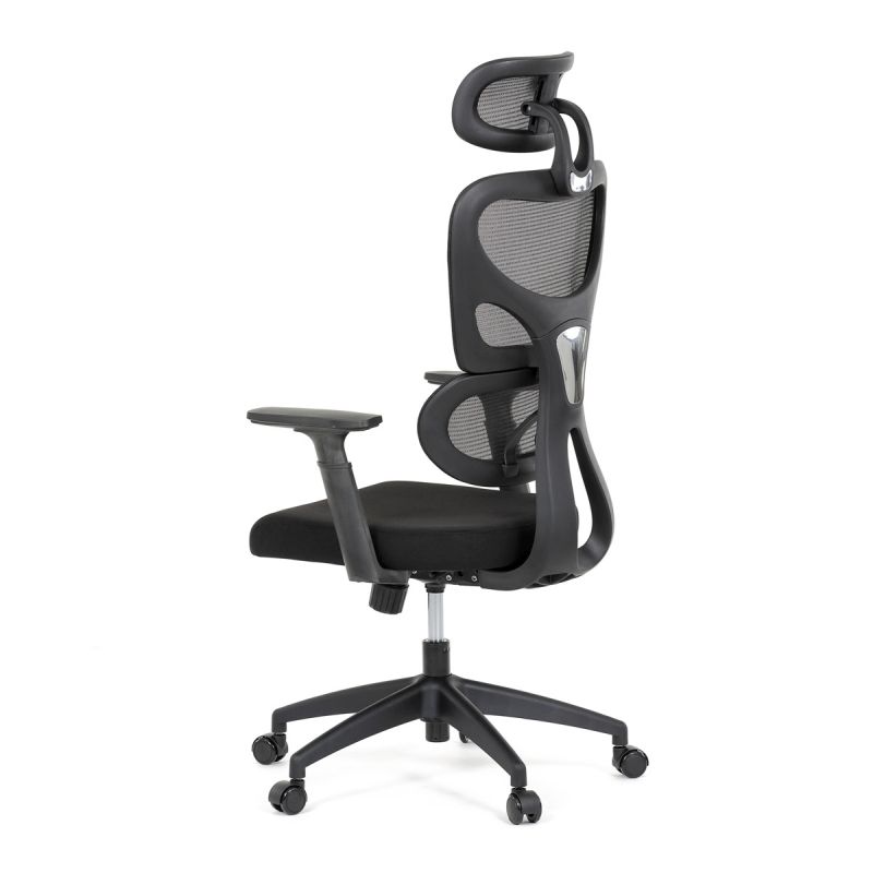 Kancelárska stolička s moderným dizajnom, čierna sieťovina, čierny plast