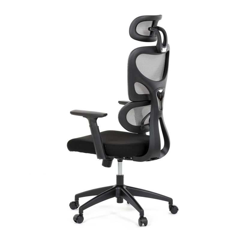 Kancelárska stolička s moderným dizajnom, šedá sieťovina, čierny plast