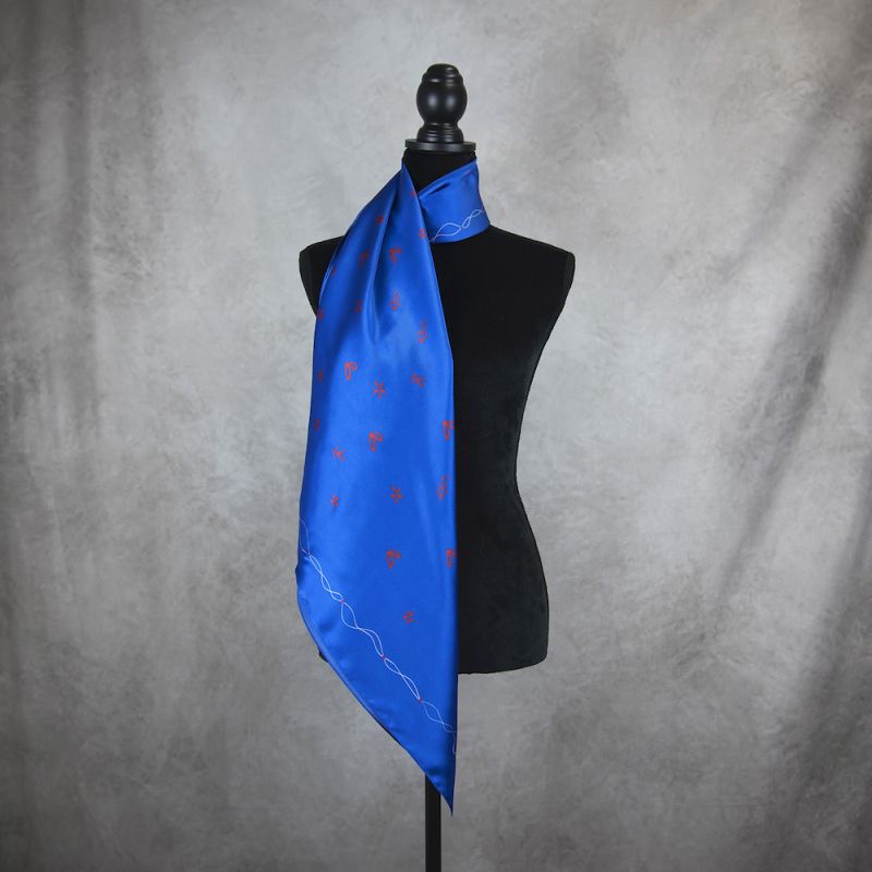 Módna hodvábna šatka FOLK, 90 x 90cm, Vyrobené na Slovensku