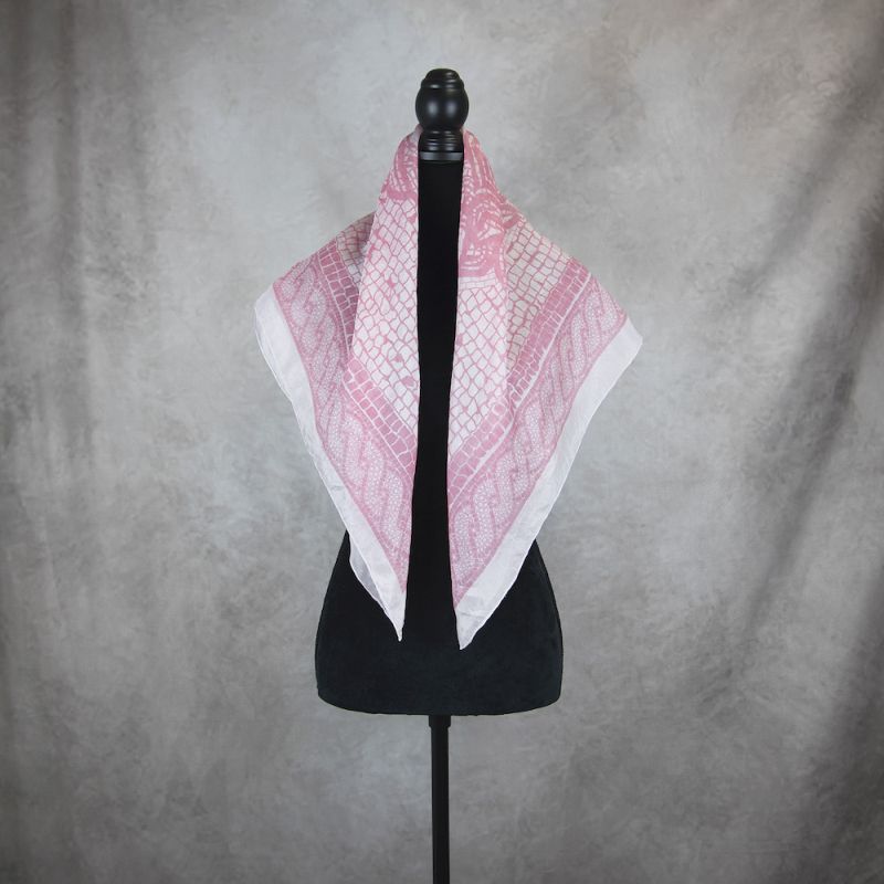 Ručne maľovaná hodvábna šatka RUŽOVÁ MEDÚZA, 90 x 90cm, Vyrobená na Slovensku