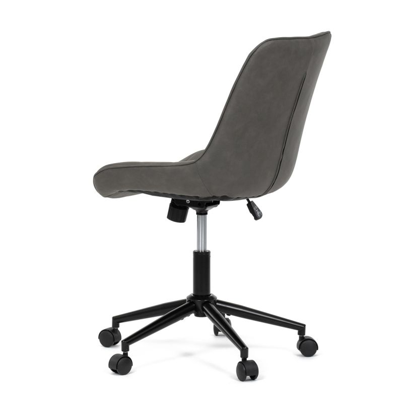 Stolička kancelárska, šedá látka v dekore brúsenej kože, čierny kovový kríž