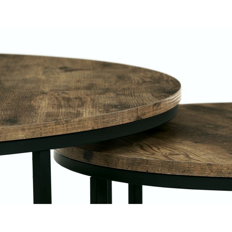 Set 2 ks stolíkov, MDF, dekor staré drevo