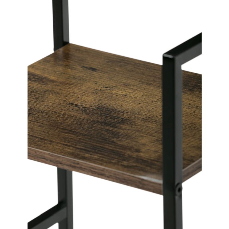 Regál, 2 police, dekor staré drevo-čierny lak