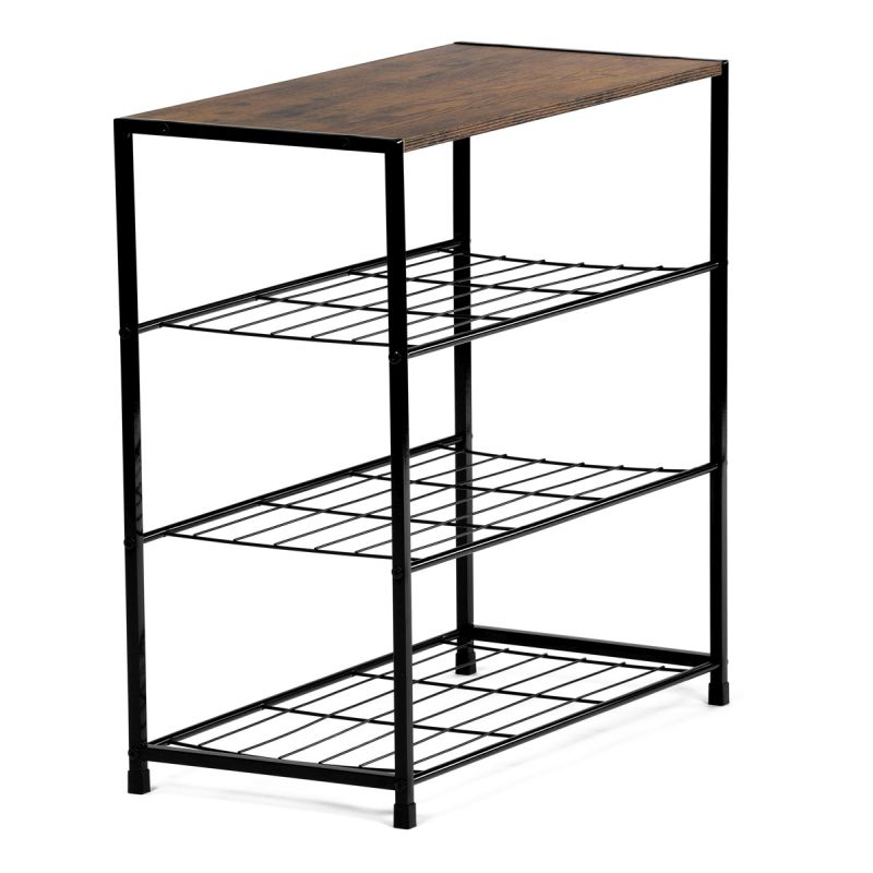 Botník, 3 police, MDF, dekor staré drevo