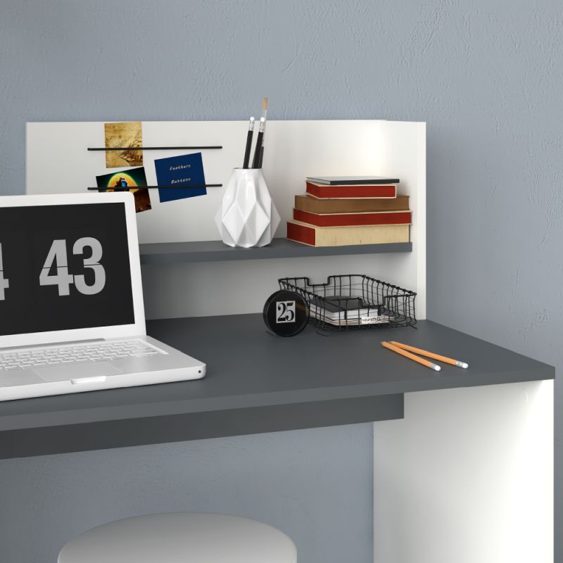 PC stôl z fóliovanej drevotriesky, biela/grafit