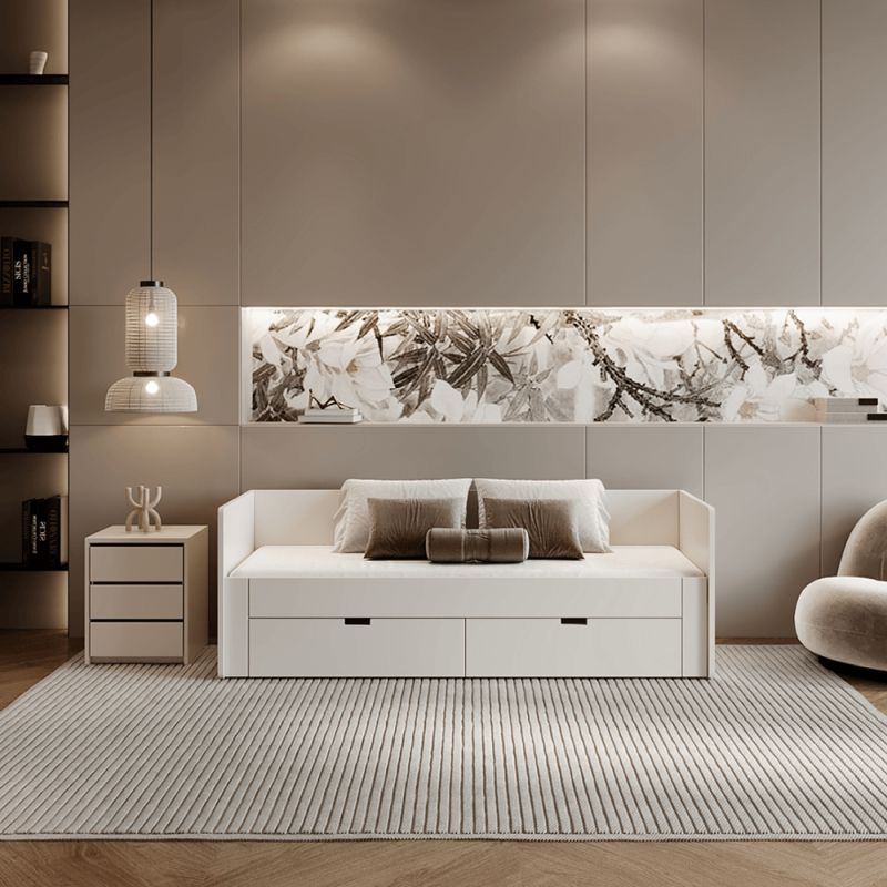 Rozkladacia posteľ s úložným priestorom, biela