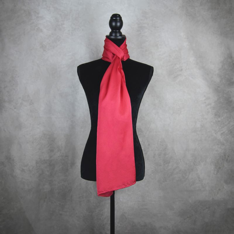 Hodvábny šál RUŽOVO-ČERVENÝ, Vyrobený na Slovensku, 175 x 45cm