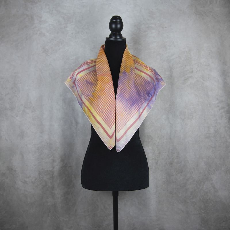 Hodvábna šatka KOHÚTIA STOPA MIX FARIEB, 80 x 80cm