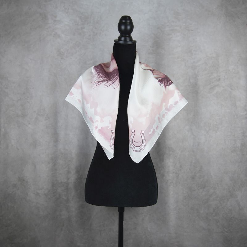 Hodvábna šatka RUŽOVÝ KÔŇ, 80 x 80cm