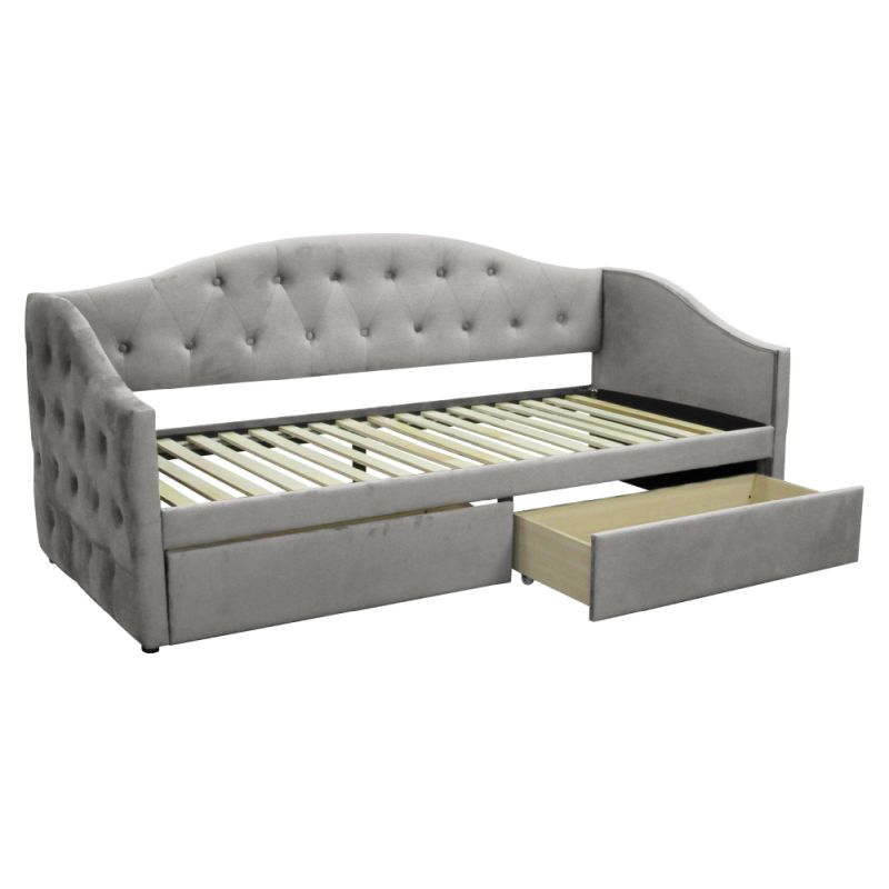 Čalúnená posteľ s úložným priestorom 90x200, sivá Velvet látka