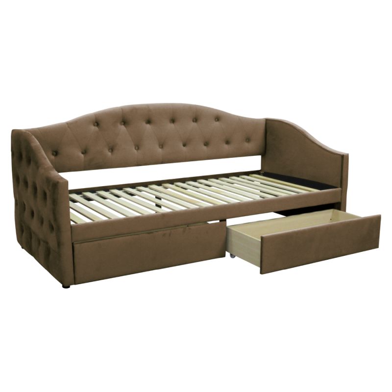 Čalúnená posteľ s úložným priestorom 90x200, hnedá Velvet látka