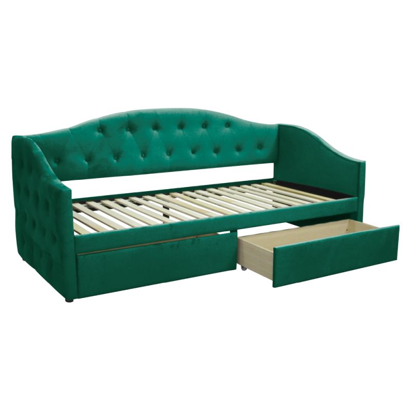 Čalúnená posteľ s úložným priestorom 90x200, zelená Velvet látka