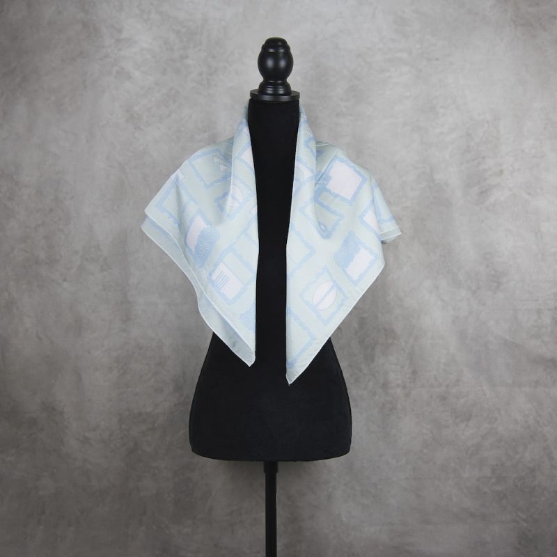 Hodvábna šatka ŠTVORCE MODRÝ MIX, 85 x 85cm