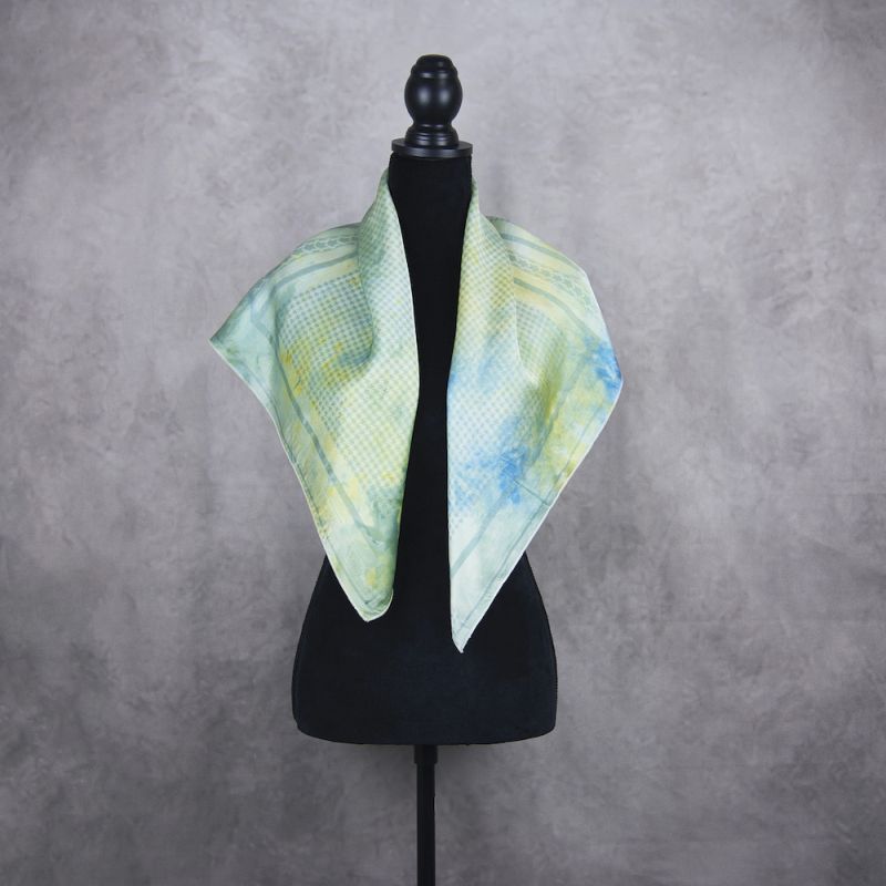 Hodvábna šatka KOHÚTIA STOPA MIX FARIEB_2, 85 x 85cm