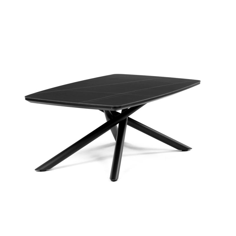 Stôl konferenčný, doska spekaná keramika 120x70cm, čierny mramor