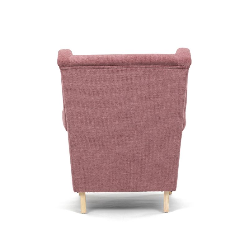 Elegantné kreslo ušiak, ružová látka
