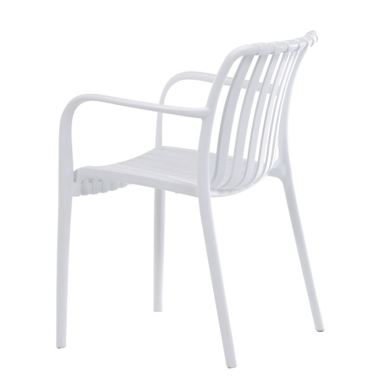 Moderná plastová stolička do jedálne, biela