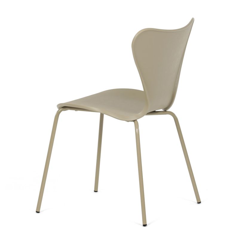 Stolička jedálenská, cappucino plast, kovová podnož