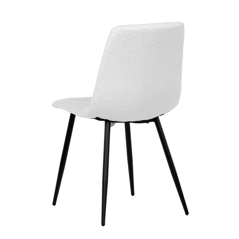 Čalúnená jedálenská stolička, béžová látka, čierny kov