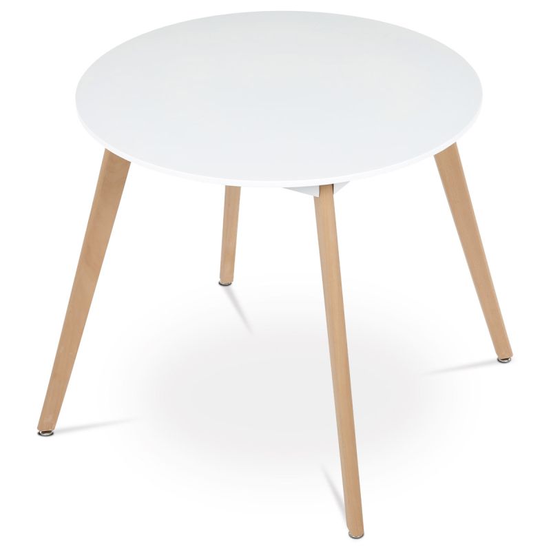 Okrúhly jedálenský stôl s bielou MDF doskou 80