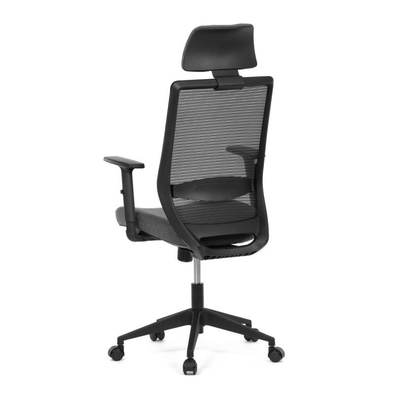 Moderné kancelárske kreslo, čierna MESH sieťovina, čierna látka