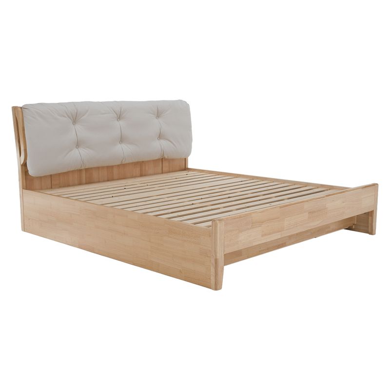 Manželská posteľ, 180x200, masívne drevo, prírodná, úložný priestor